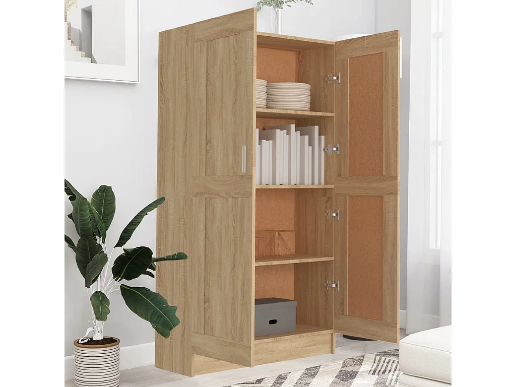 Libreria | Scaffale | Mobile di stoccaggio Rovere Sonoma 82,5x30,5x150 cm in Legno Multistrato