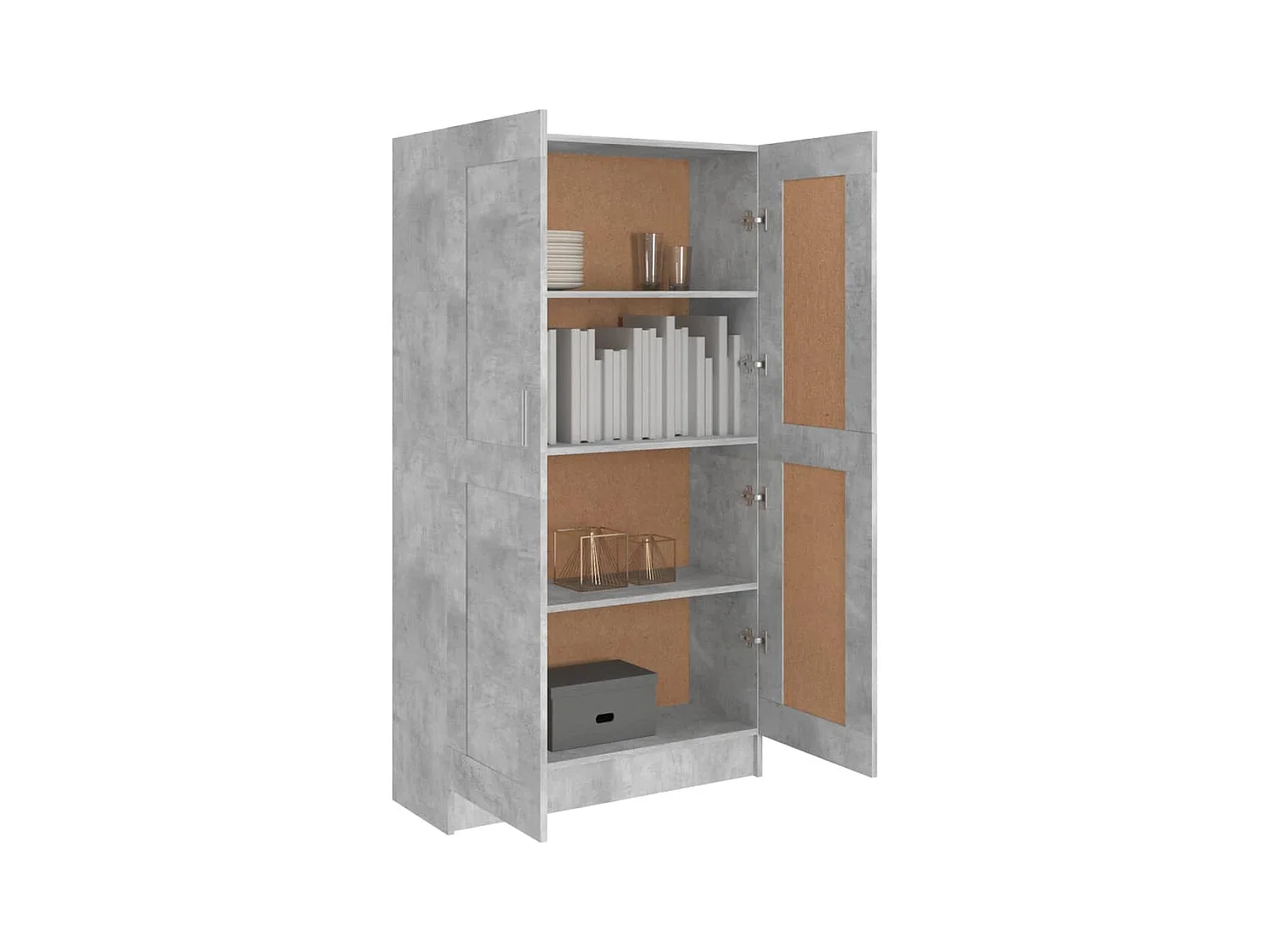 Bibliothèque | Etagère de rangement | Meuble de rangement Gris béton 82,5x30,5x150 cm Bois d’ingénierie