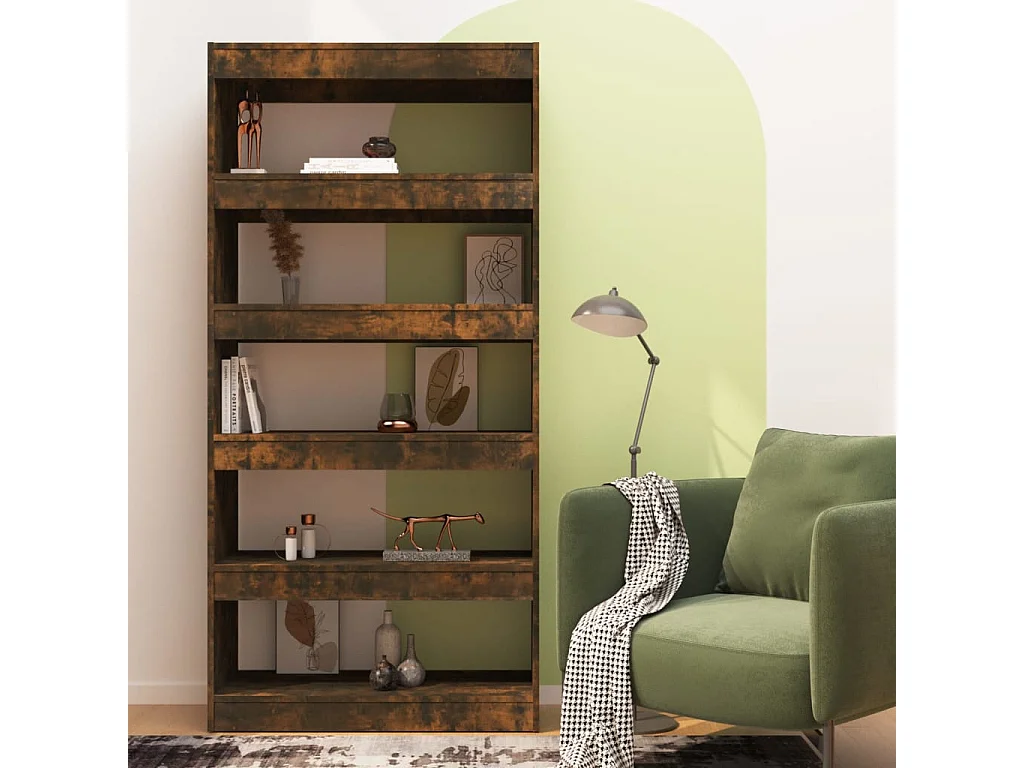 Bibliothèque | Etagère de rangement | Meuble de rangement Chêne fumé Bois d'ingénierie