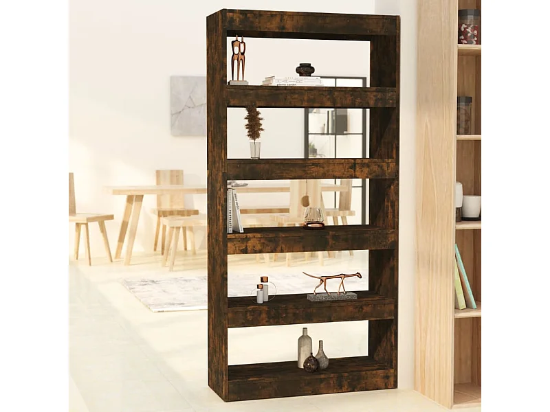 Bibliothèque | Etagère de rangement | Meuble de rangement Chêne fumé Bois d'ingénierie