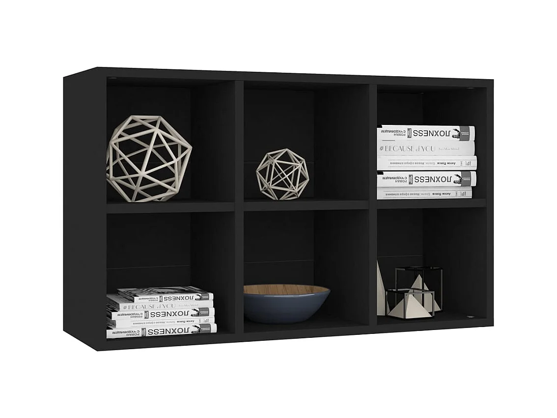 Libreria | Scaffale | Mobile di stoccaggio Credenza Nera 66x30x98 cm in Legno Multistrato