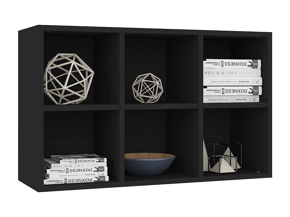 Libreria | Scaffale | Mobile di stoccaggio Credenza Nera 66x30x98 cm in Legno Multistrato