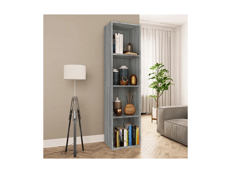 Bibliothèque Meuble TV | Etagère de rangement | Meuble de rangement Sonoma gris 36x30x143 cm
