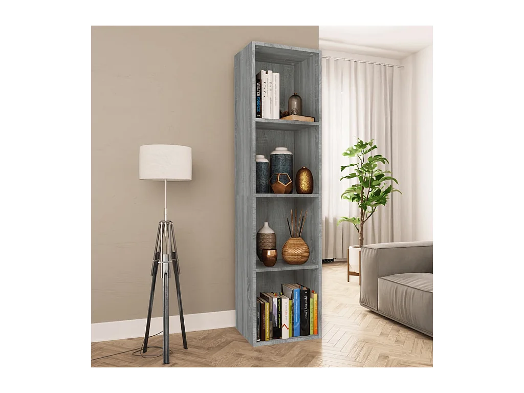 Bibliothèque Meuble TV | Etagère de rangement | Meuble de rangement Sonoma gris 36x30x143 cm