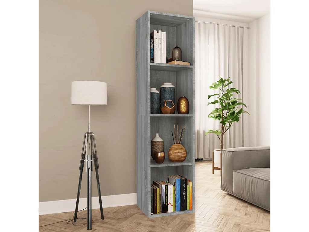 Libreria | Scaffale | Mobile di stoccaggio Mobile TV Grigio Sonoma 36x30x143 cm Legno Multistrato
