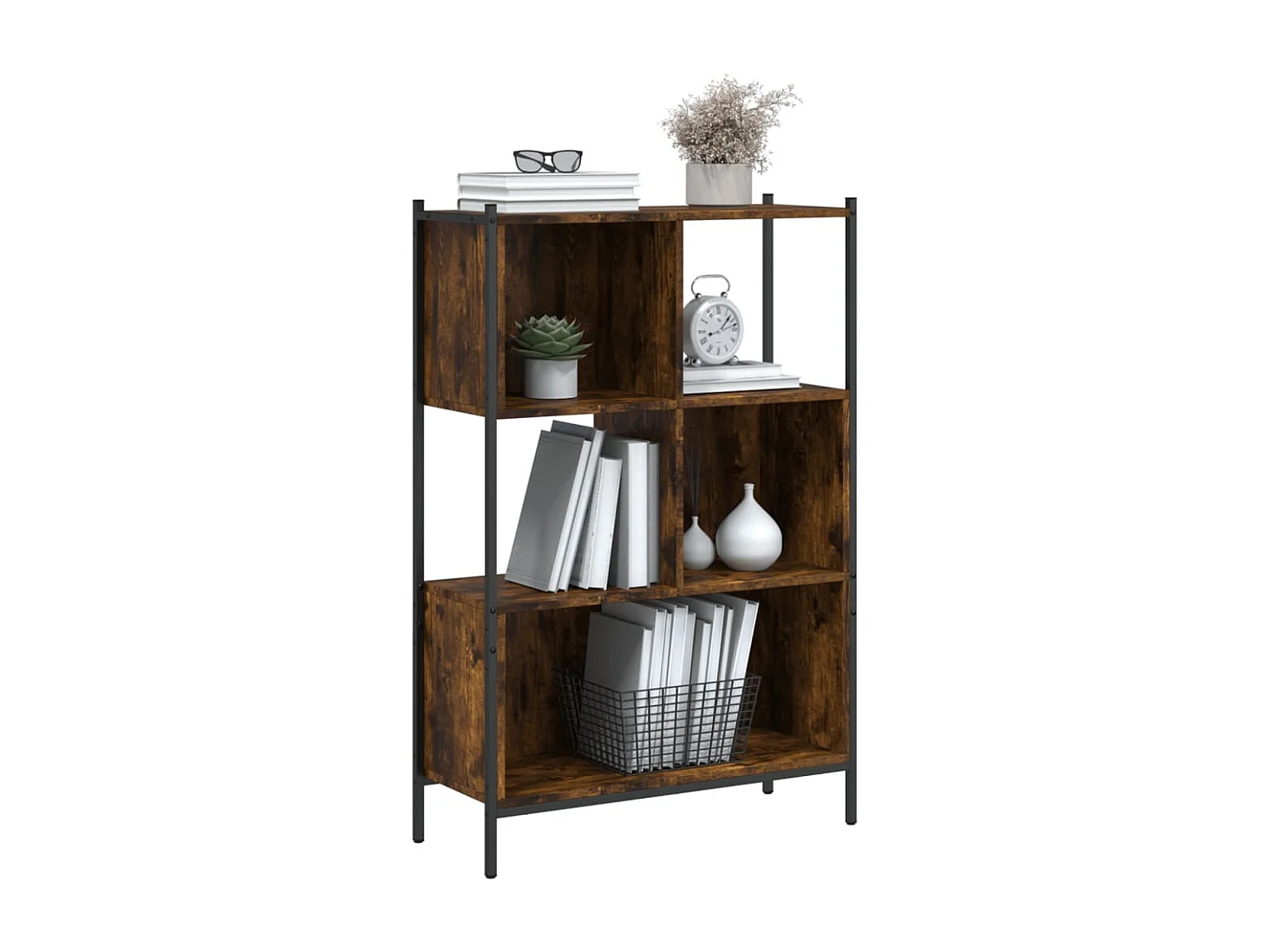 Libreria | Scaffale | Mobile di stoccaggio Rovere Fumo 72x28x109 cm in Legno Multistrato