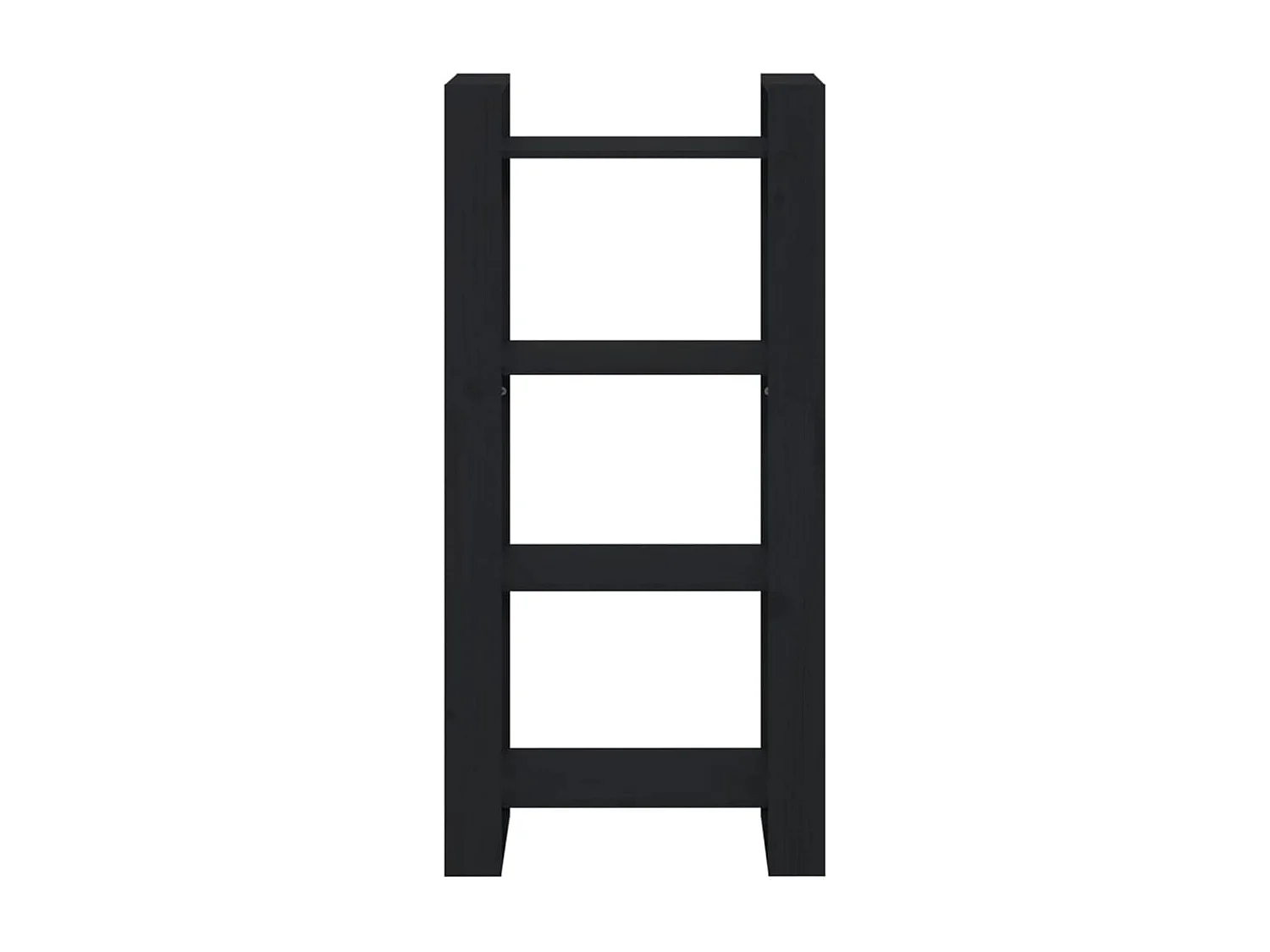 Libreria | Scaffale | Mobile di stoccaggio Divisorio Nero 80x35x125 cm Legno Massello