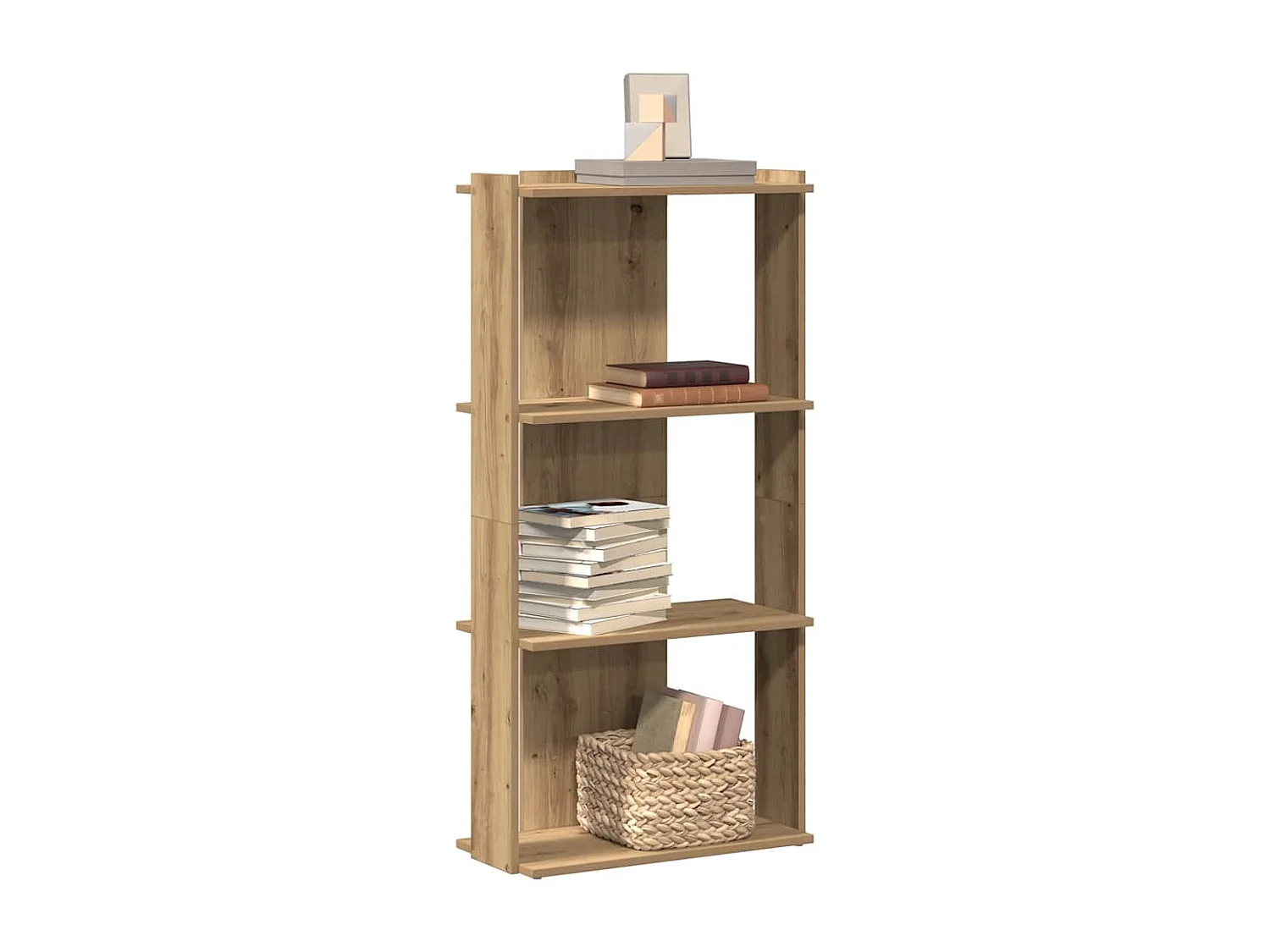 Libreria | Scaffale | Mobile di stoccaggio a 3 Ripiani Rovere Artigianale 60x30x120 cm Truciolato