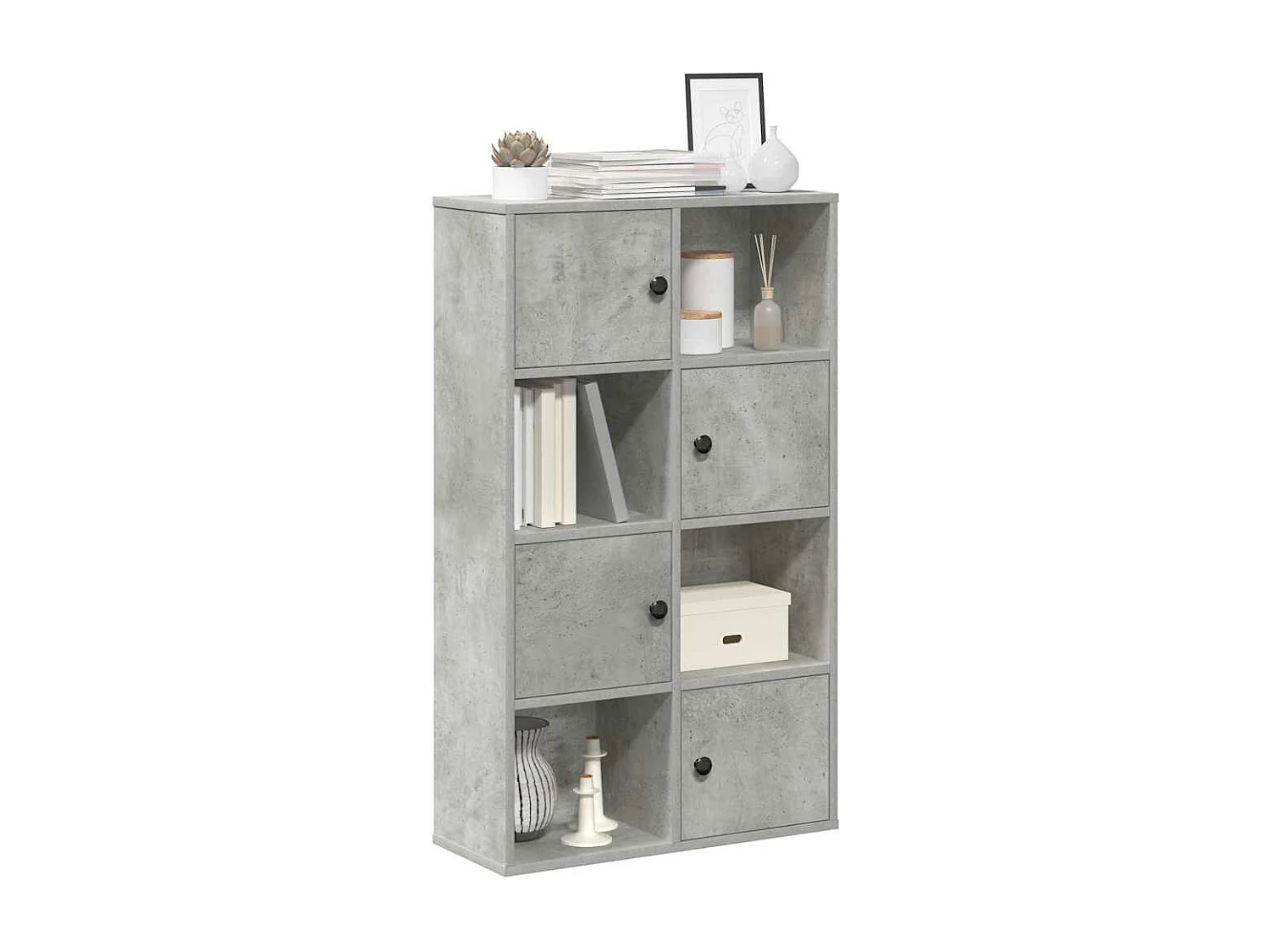 Bibliothèque | Etagère de rangement | Meuble de rangement gris béton 60x24x101,5 cm bois d'ingénierie