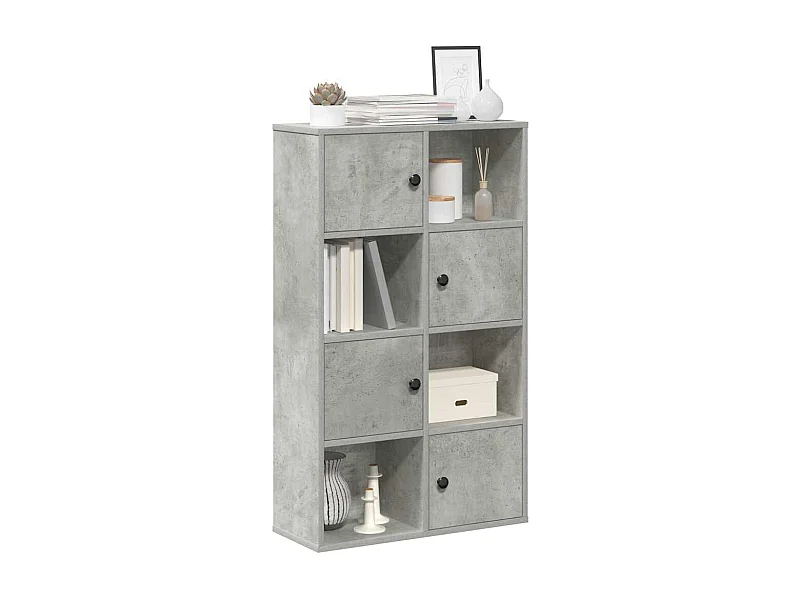 Libreria | Scaffale | Mobile di stoccaggio Grigio Cemento 60x24x101,5 cm in Legno Multistrato