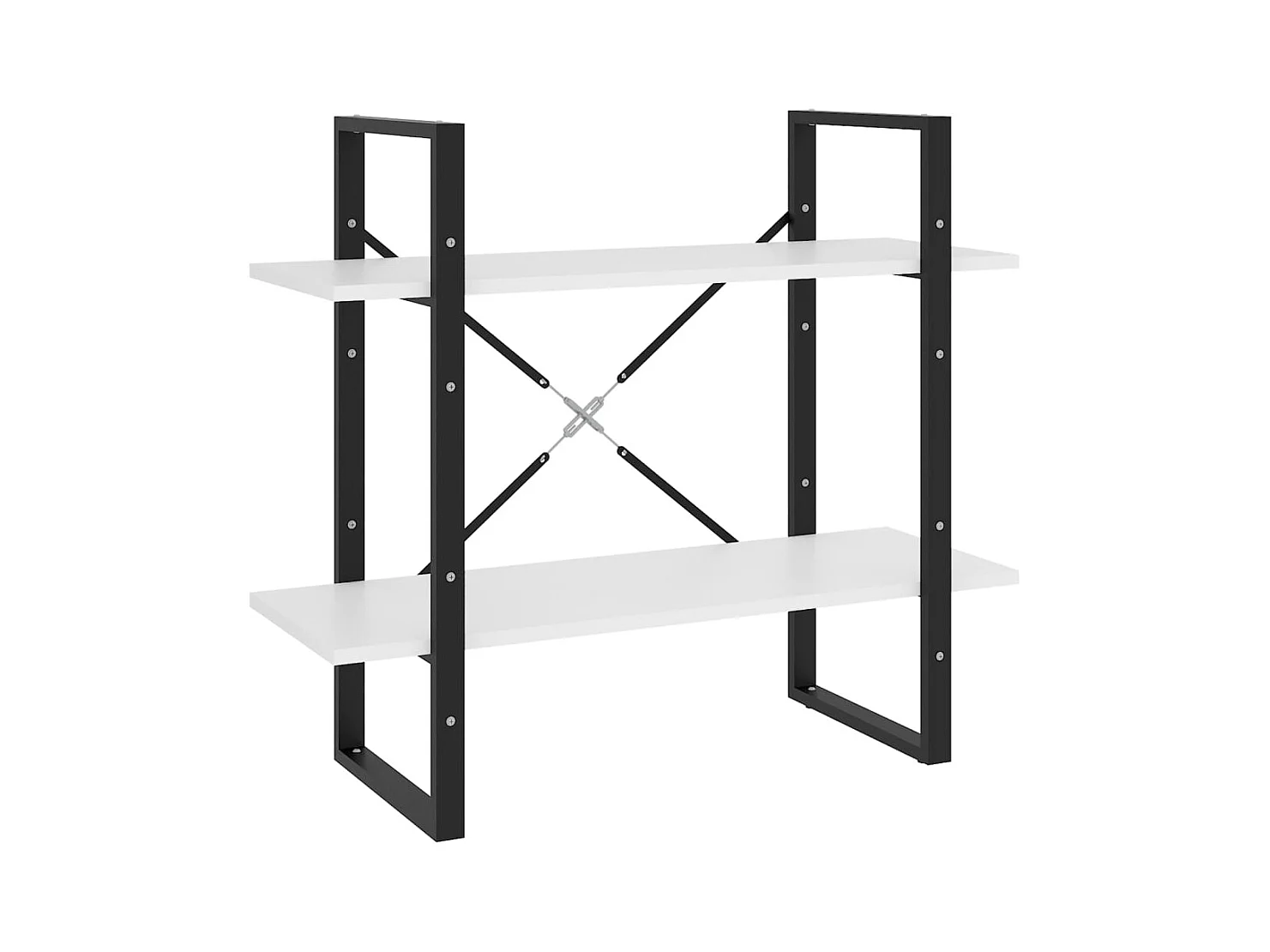 Bibliothèque | Etagère de rangement | Meuble de rangement à 2 niveaux Blanc 80x30x70 cm bois d'ingénierie