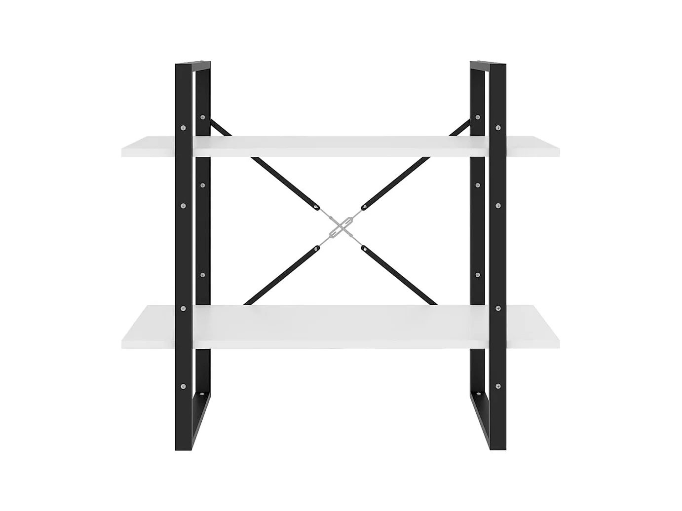 Bibliothèque | Etagère de rangement | Meuble de rangement à 2 niveaux Blanc 80x30x70 cm bois d'ingénierie