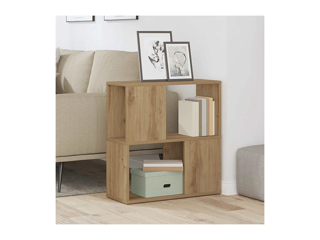 Bibliothèque | Etagère de rangement | Meuble de rangement chêne artisanal 60x24x63 cm bois d'ingénierie