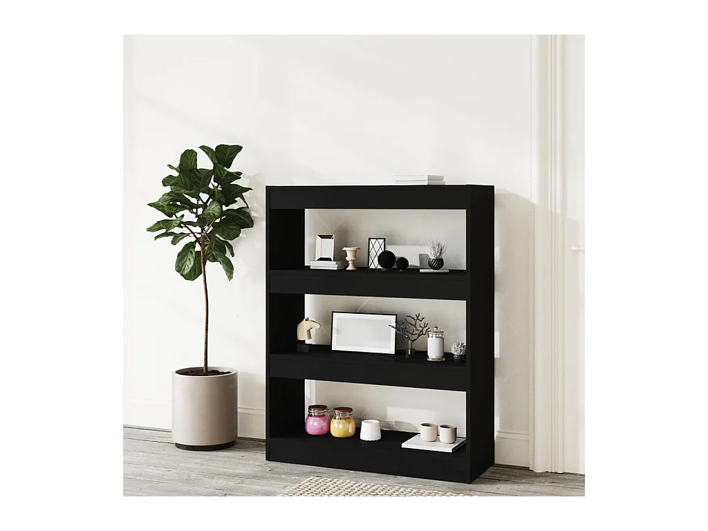 Bibliothèque | Etagère de rangement | Meuble de rangement Noir 80x30x103 cm Bois d'ingénierie