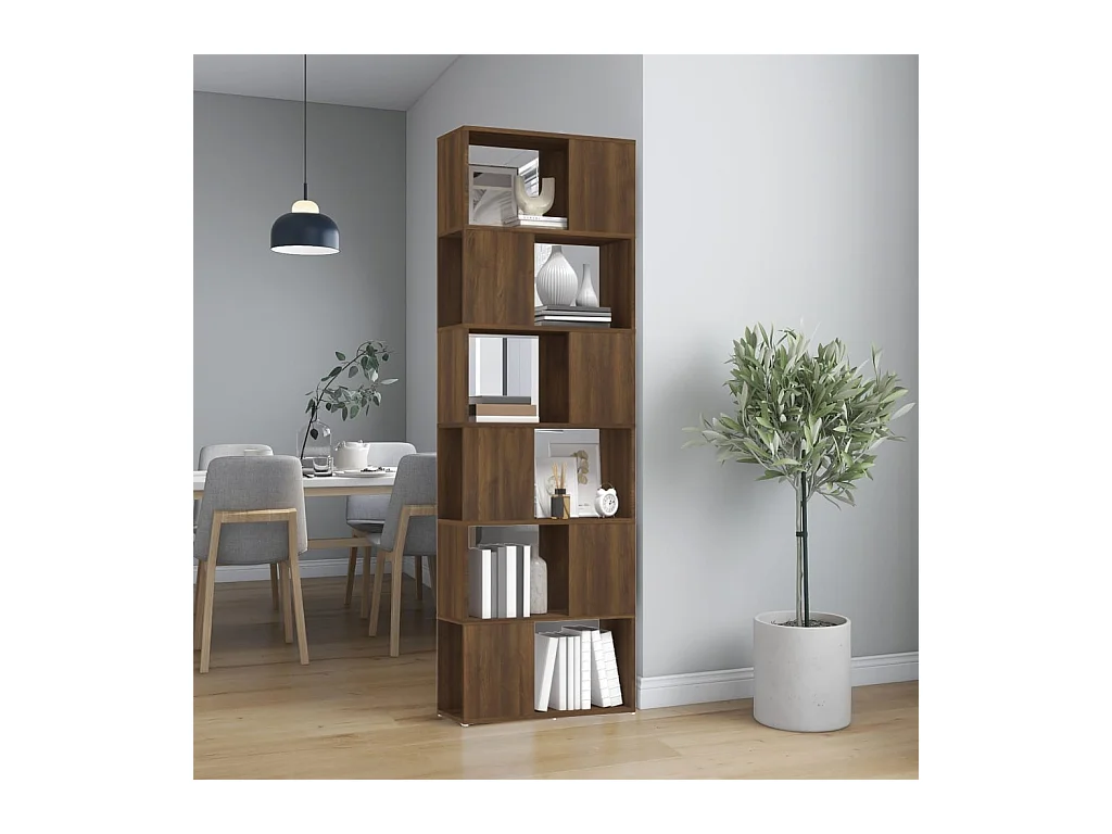 Libreria | Scaffale | Mobile di stoccaggio Divisorio Rovere Marrone 60x24x186 cm