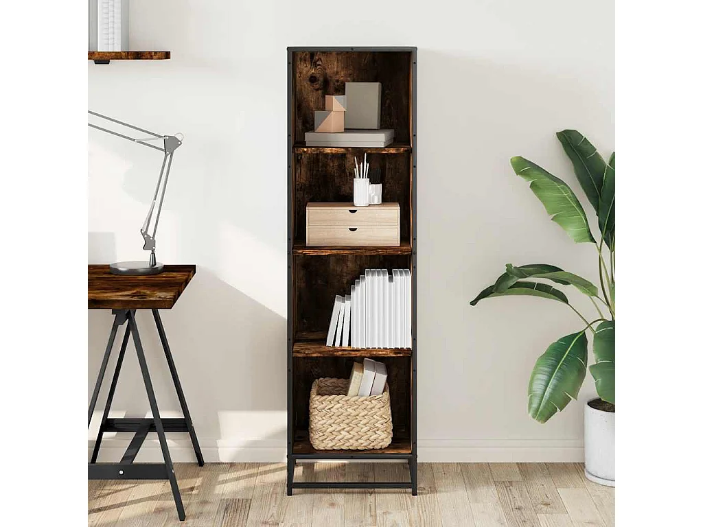 Libreria | Scaffale | Mobile di stoccaggio Rovere Fumo 40x35x139 cm in Truciolato