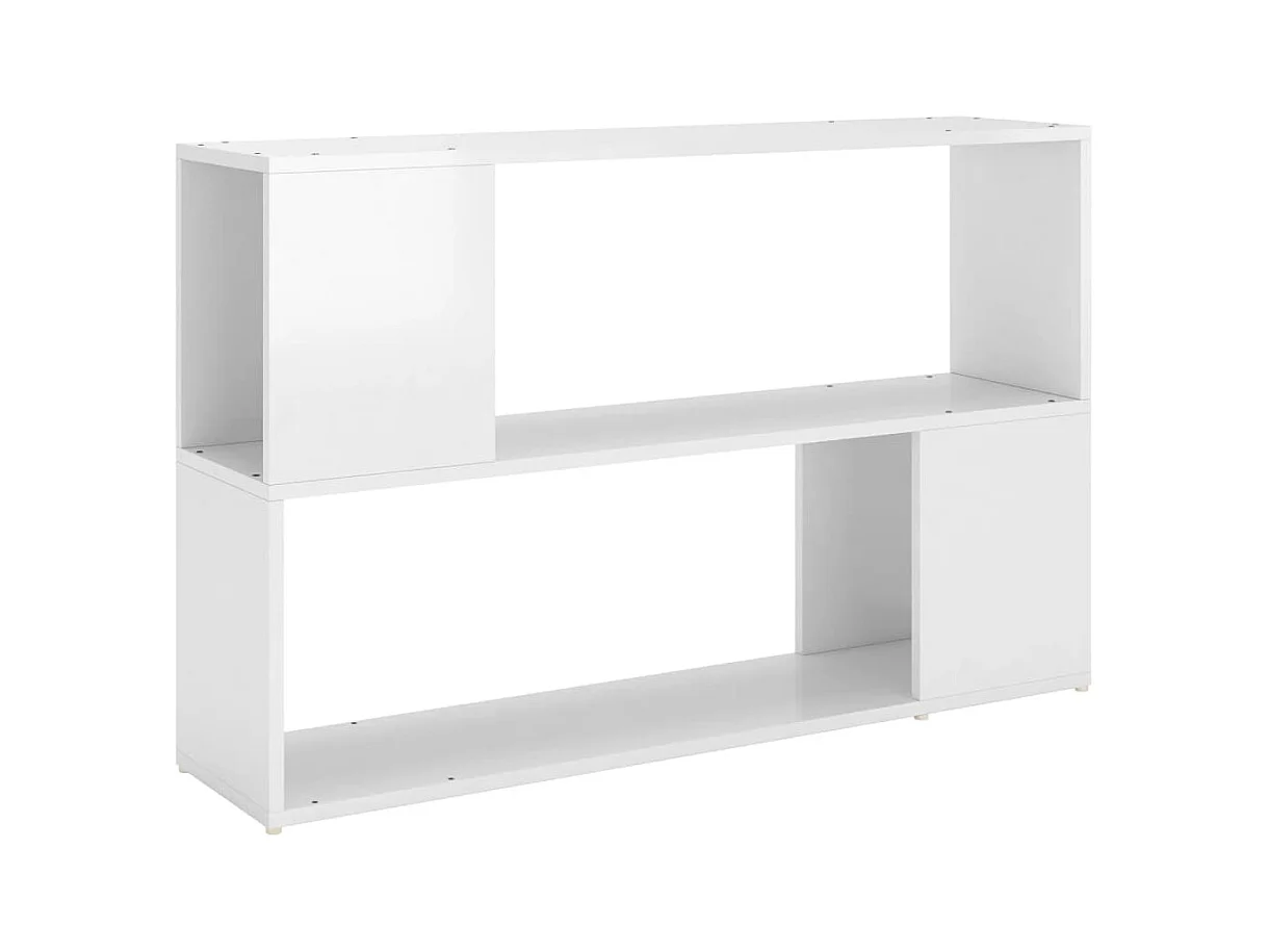 Bibliothèque | Etagère de rangement | Meuble de rangement Blanc brillant 100x24x63 cm Bois d'ingénierie