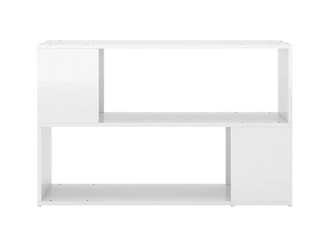 Bibliothèque | Etagère de rangement | Meuble de rangement Blanc brillant 100x24x63 cm Bois d'ingénierie