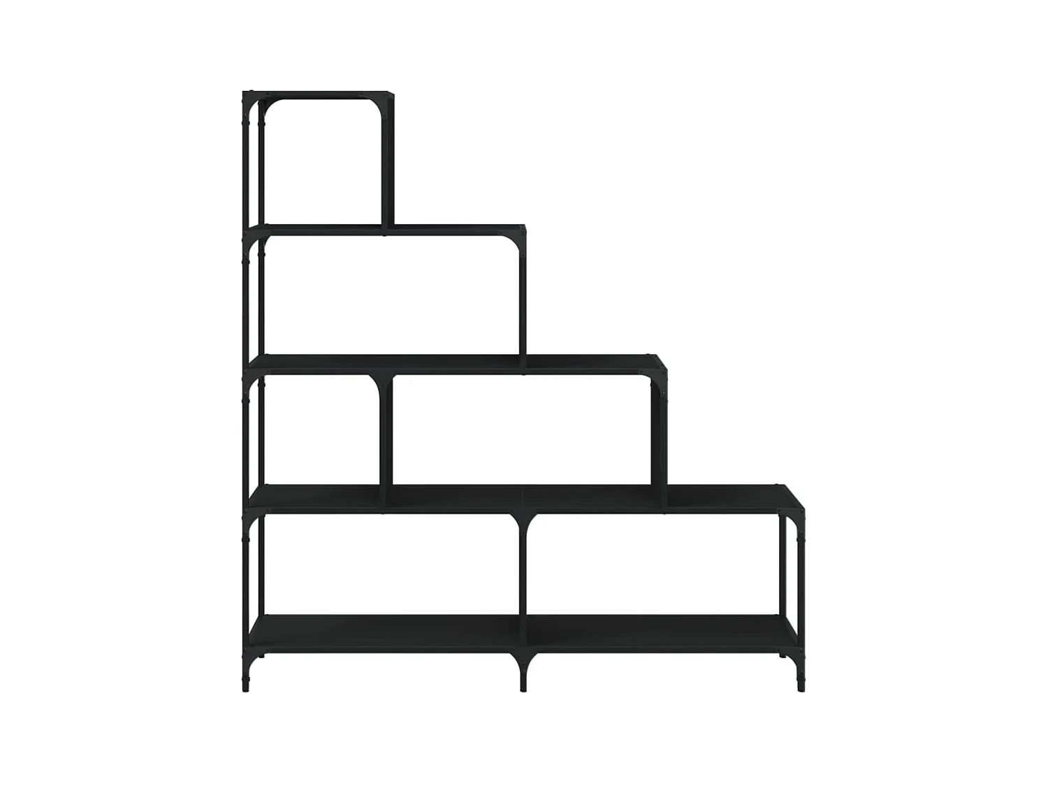 Bibliothèque | Etagère de rangement | Meuble de rangement à 4 niveaux noir 139x33,5x149 cm bois d'ingénierie