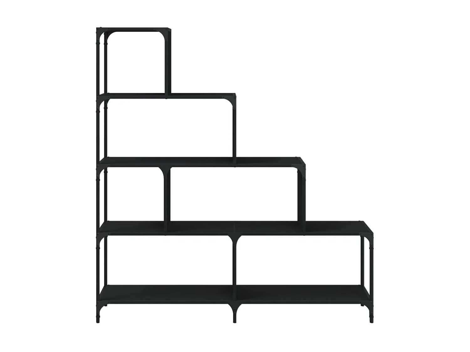 Bibliothèque | Etagère de rangement | Meuble de rangement à 4 niveaux noir 139x33,5x149 cm bois d'ingénierie