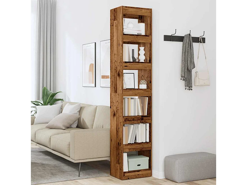 Libreria | Scaffale | Mobile di stoccaggio Divisorio Legno Antico 40x30x198 cm