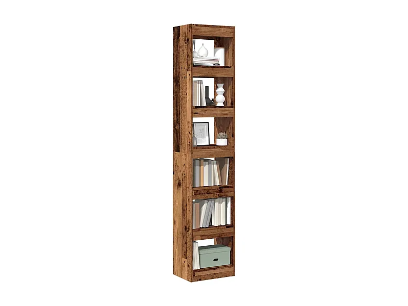 Libreria | Scaffale | Mobile di stoccaggio Divisorio Legno Antico 40x30x198 cm