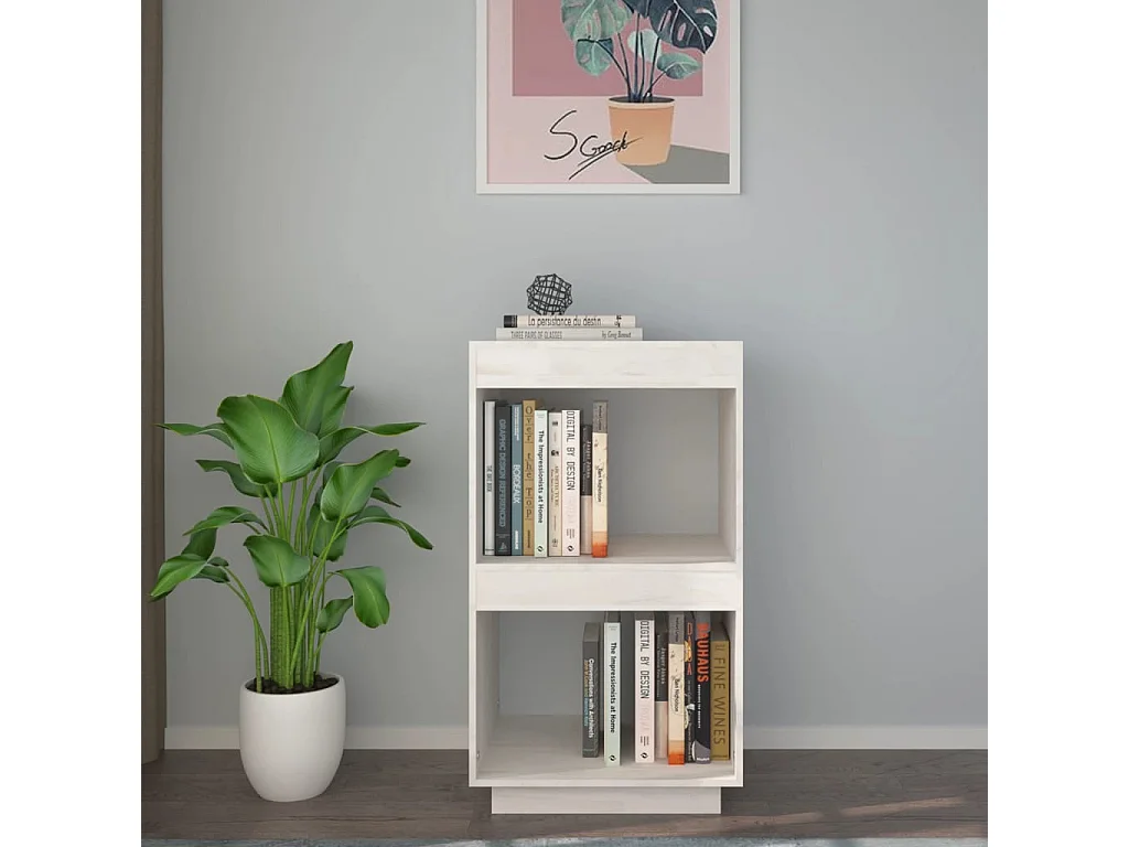 Bibliothèque | Etagère de rangement | Meuble de rangement Blanc 40x35x71 cm Bois de pin massif