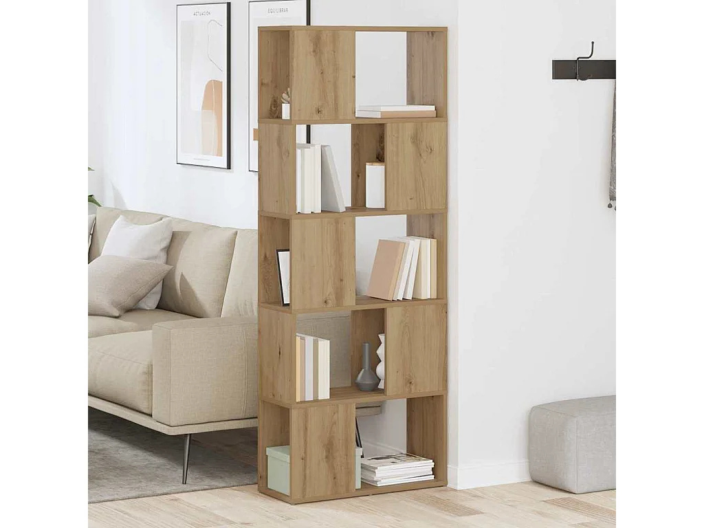 Bibliothèque | Etagère de rangement | Meuble de rangement Chêne artisan Panneau de particules 60 x 24 x 155 cm