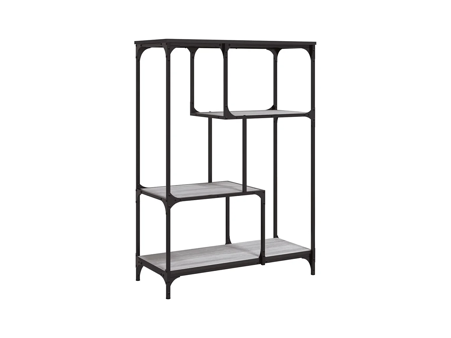 Bibliothèque | Etagère de rangement | Meuble de rangement sonoma gris 81x36x115cm bois d'ingénierie et acier