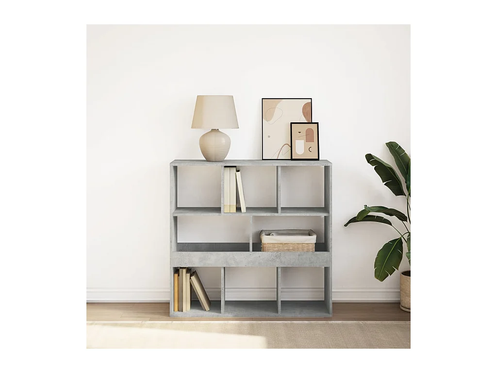 Libreria | Scaffale | Mobile di stoccaggio Divisorio Grigio Cemento 100x33x94,5 cm
