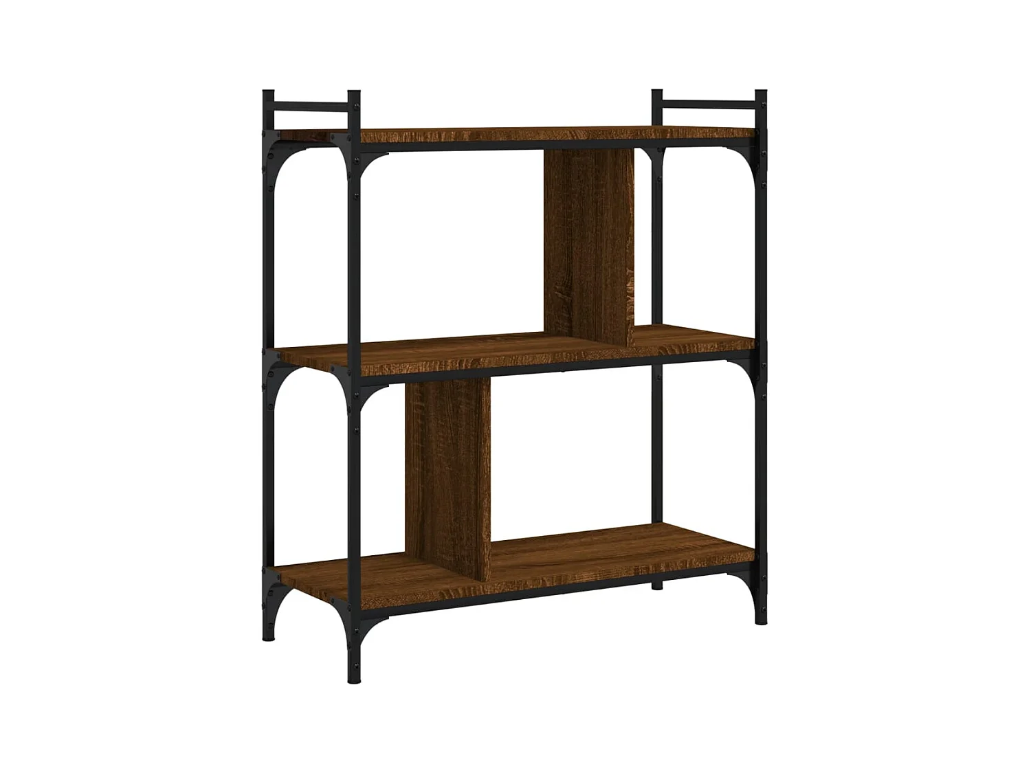 Bibliothèque | Etagère de rangement | Meuble de rangement 3 niveaux chêne brun 76x32x88 cm bois d'ingénierie