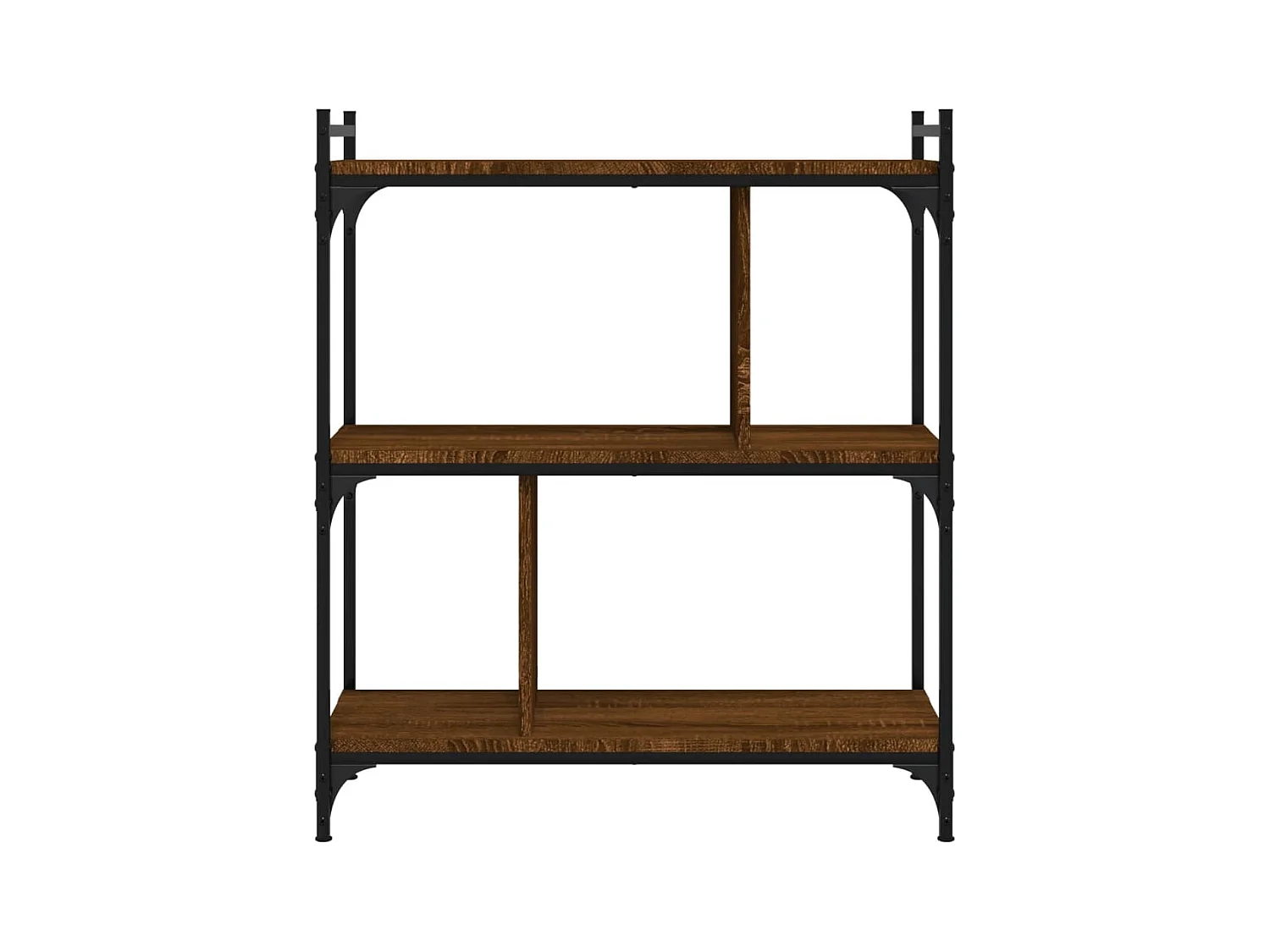 Bibliothèque | Etagère de rangement | Meuble de rangement 3 niveaux chêne brun 76x32x88 cm bois d'ingénierie