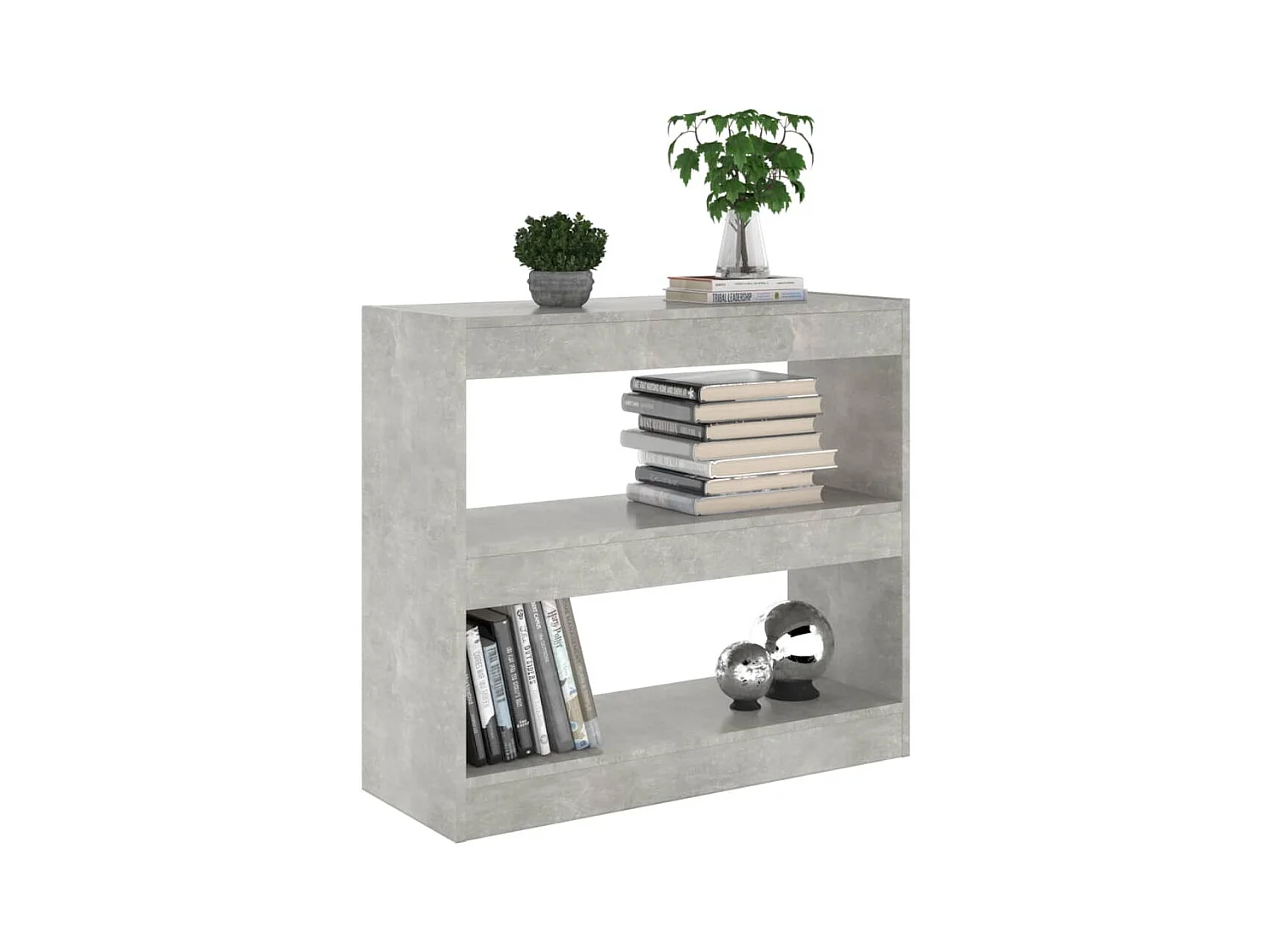 Bibliothèque | Etagère de rangement | Meuble de rangement Gris béton 80x30x72 cm