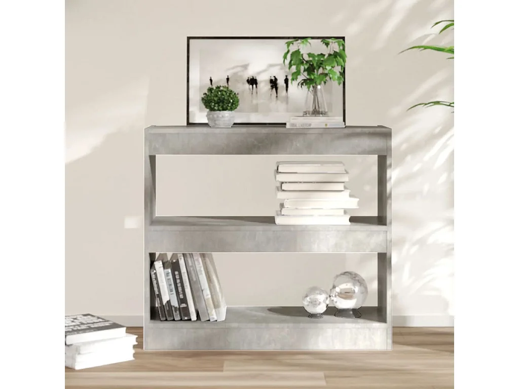 Libreria | Scaffale | Mobile di stoccaggio Divisorio Grigio Cemento 80x30x72 cm