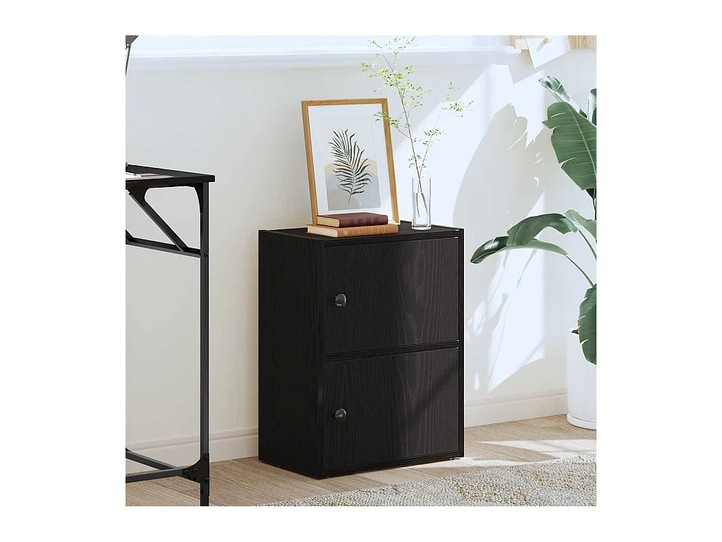 Bibliothèque | Etagère de rangement | Meuble de rangement chêne noir 40x24x52 cm bois d'ingénierie
