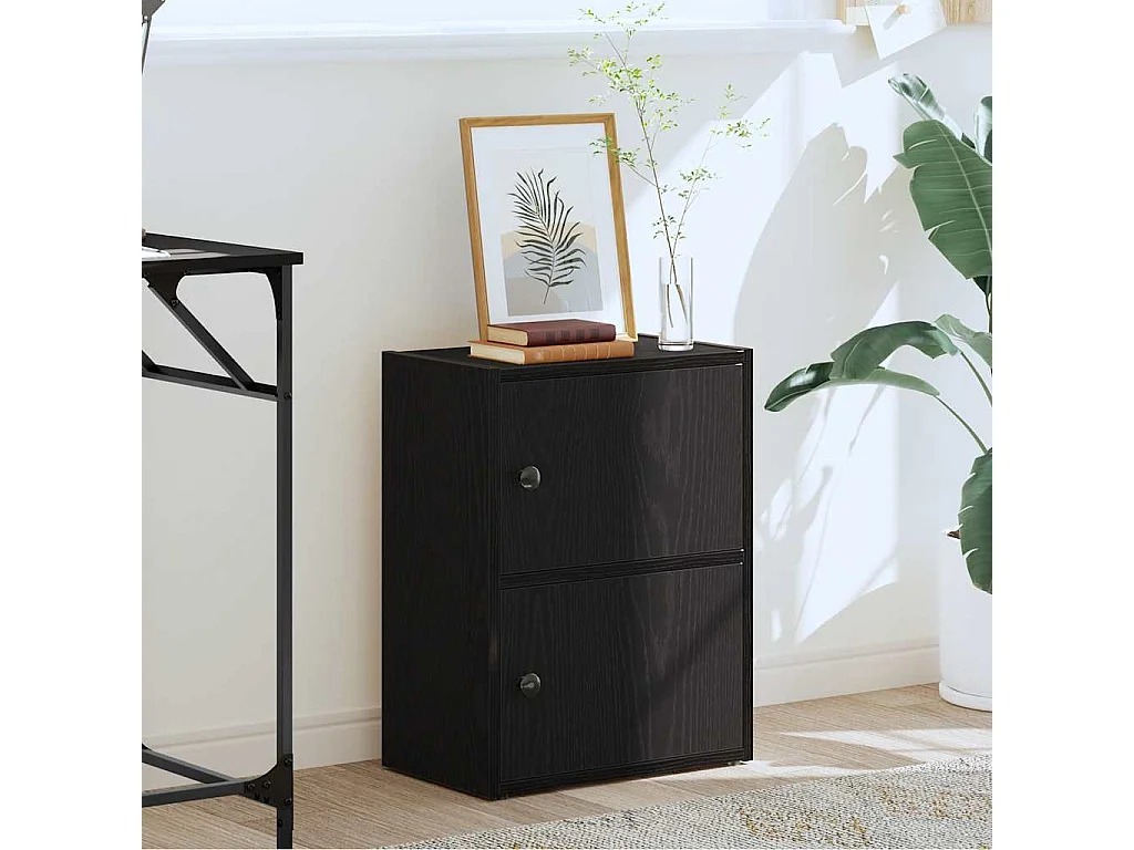 Bibliothèque | Etagère de rangement | Meuble de rangement chêne noir 40x24x52 cm bois d'ingénierie