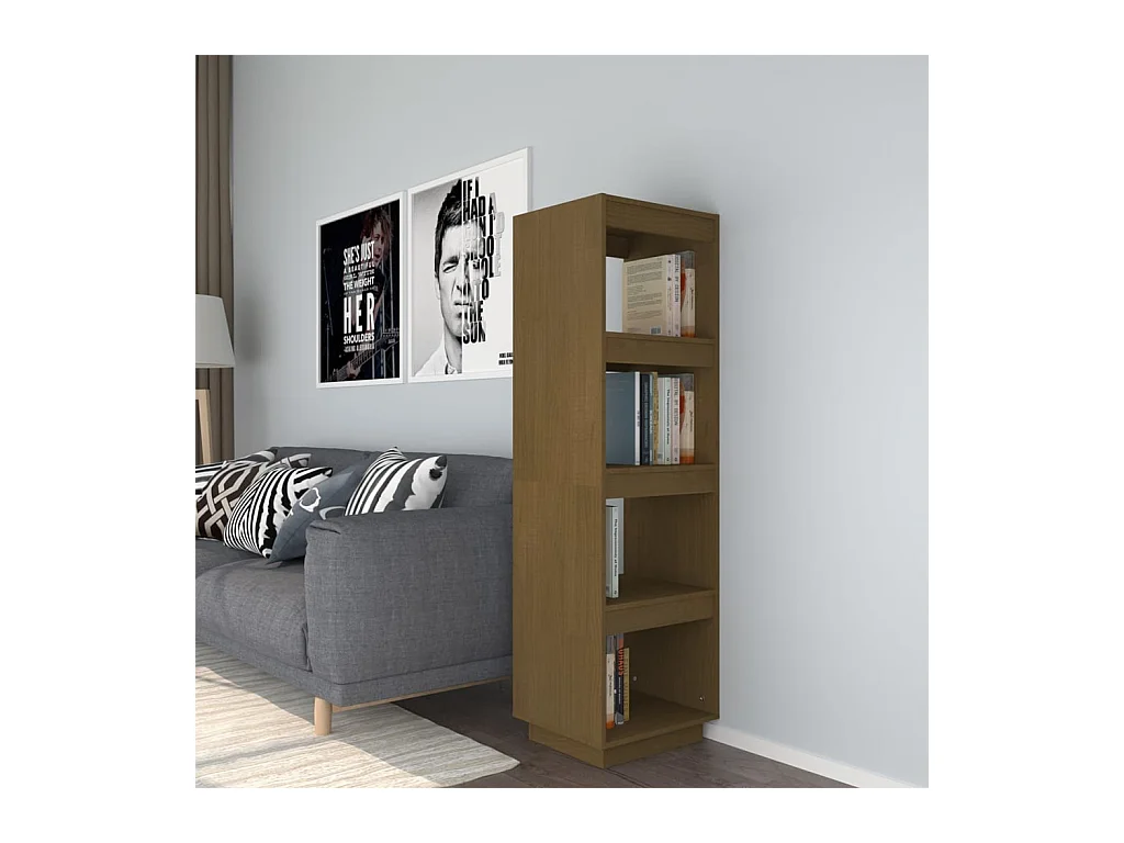 Bibliothèque | Etagère de rangement | Meuble de rangement Marron miel 40x35x135 cm Pin