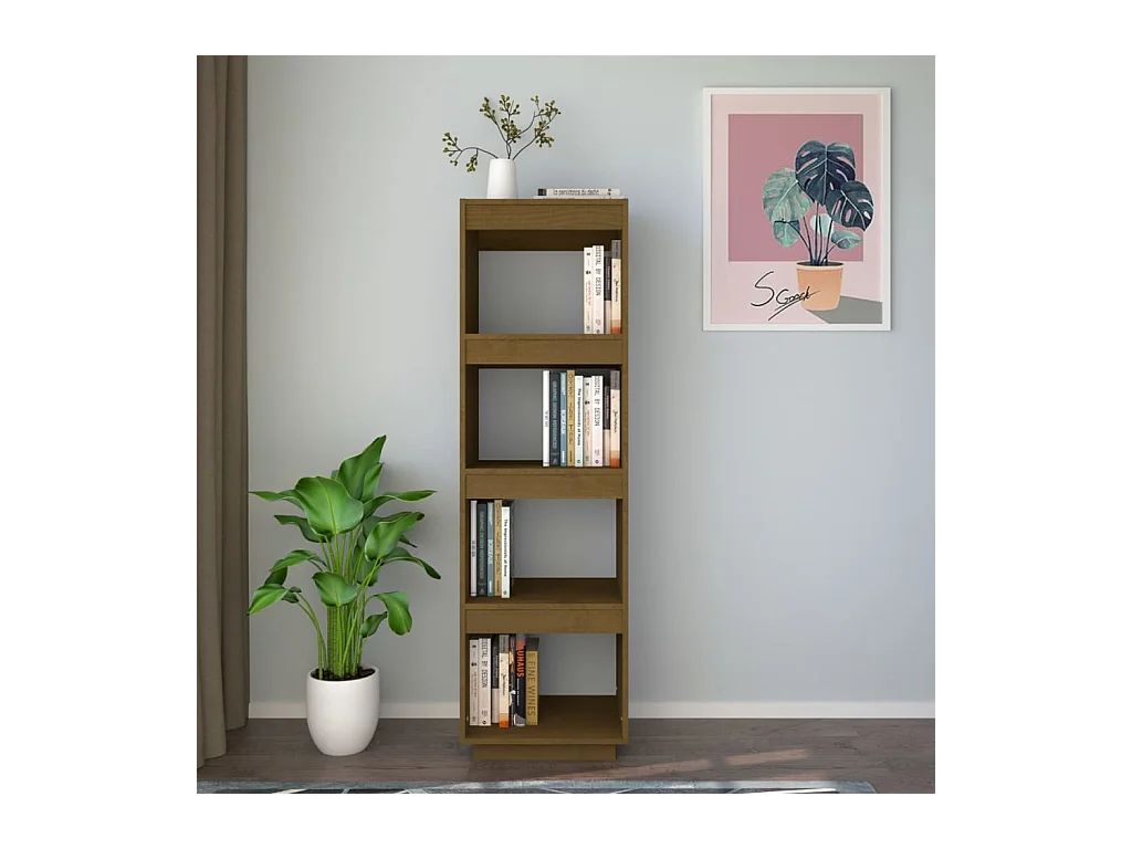 Bibliothèque | Etagère de rangement | Meuble de rangement Marron miel 40x35x135 cm Pin