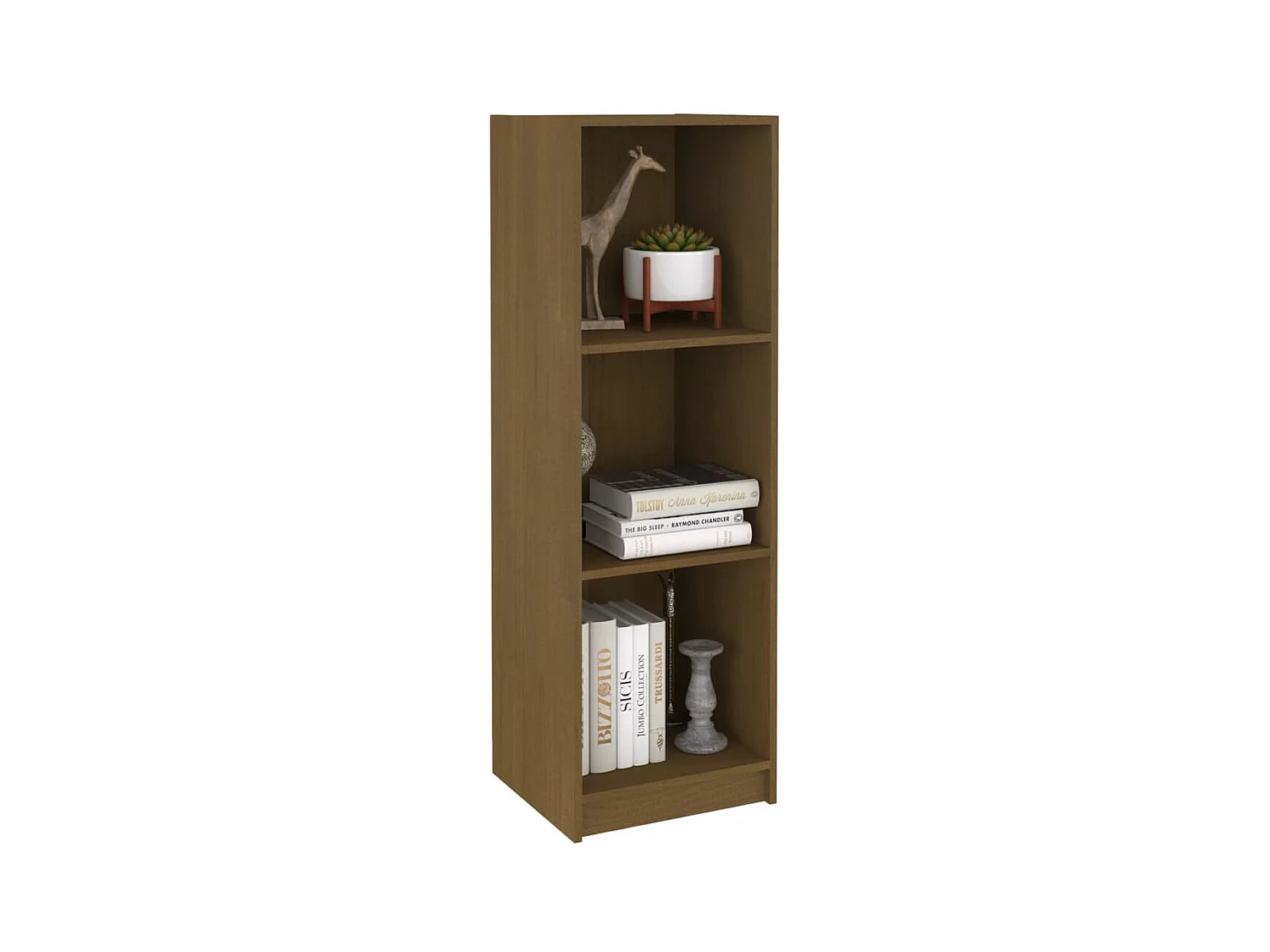 Bibliothèque | Etagère de rangement | Meuble de rangement Marron miel Bois de pin massif
