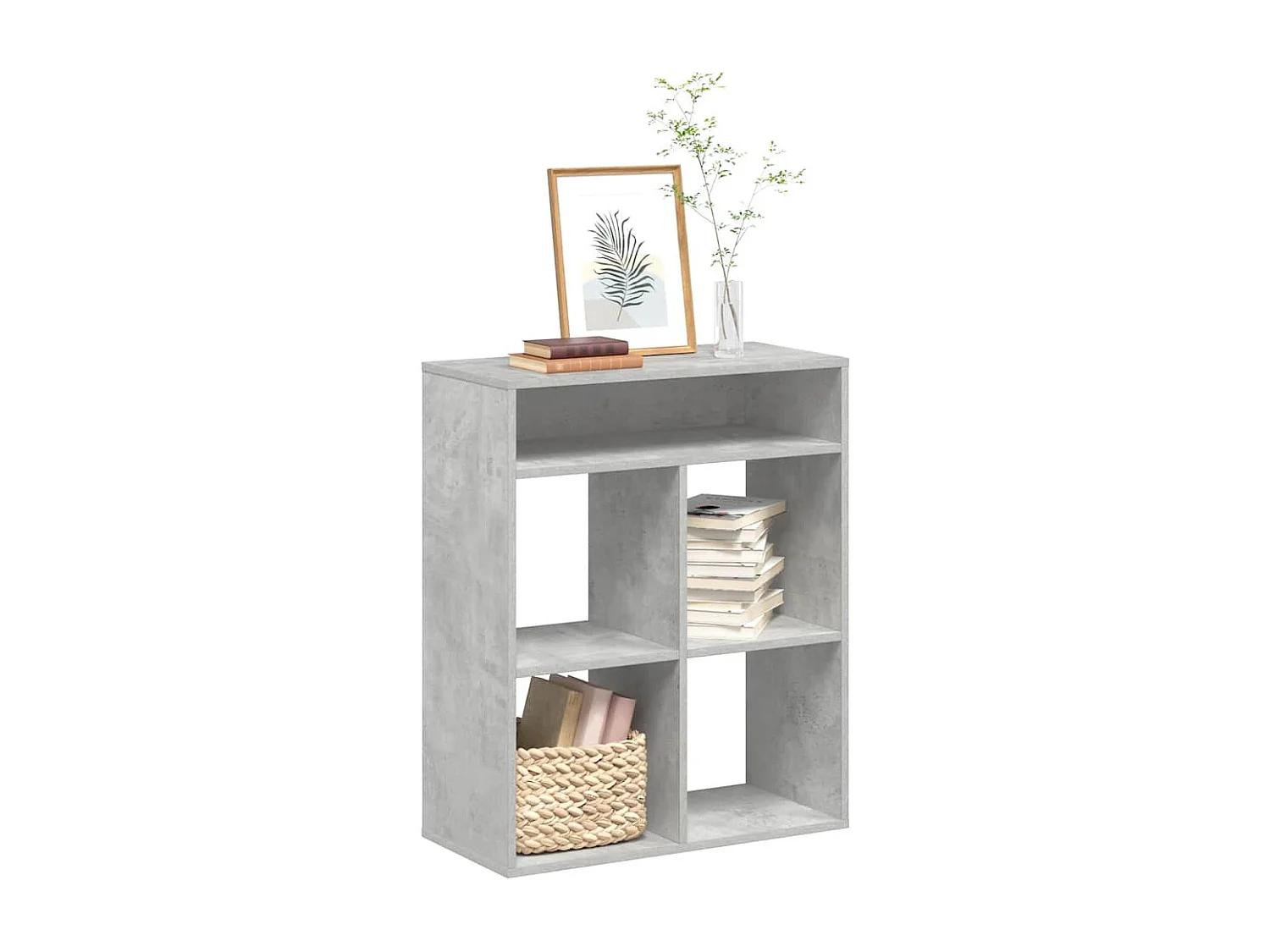 Libreria | Scaffale | Mobile di stoccaggio Grigio Cemento 66x31x80 cm in Legno Multistrato