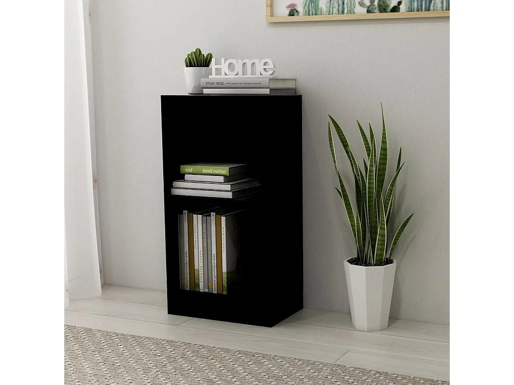 Libreria | Scaffale | Mobile di stoccaggio Nera 40x24x75 cm in Legno Multistrato