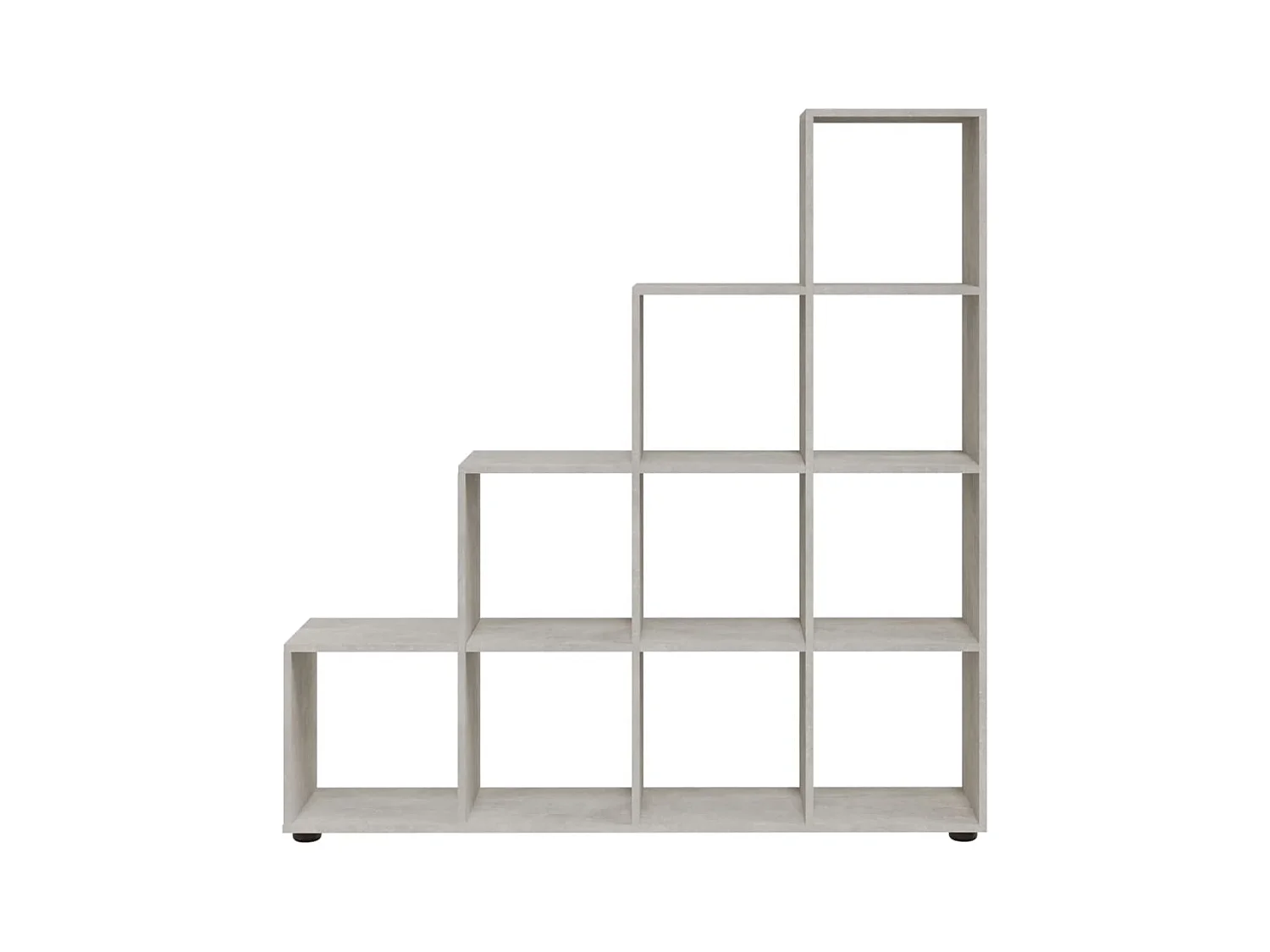 Bibliothèque | Etagère de rangement | Meuble de rangement escalier Gris béton 142 cm Bois d'ingénierie