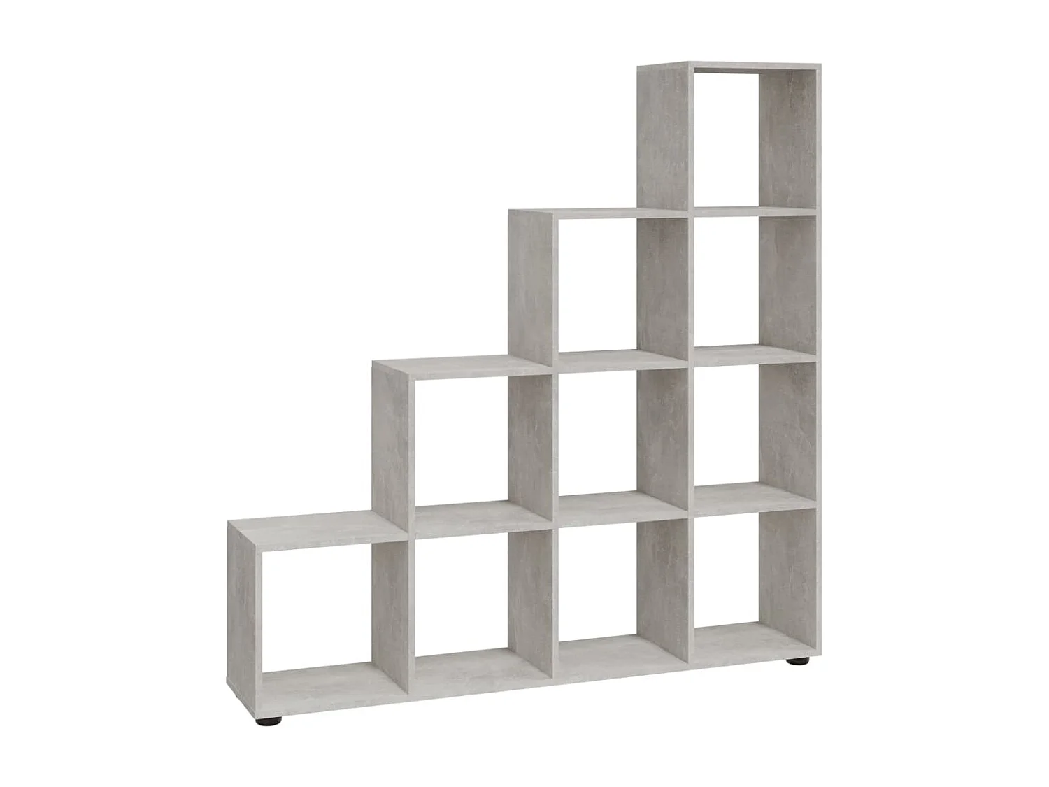 Libreria | Scaffale | Mobile di stoccaggio a Scala Grigio Cemento 142 cm in Legno Multistrato