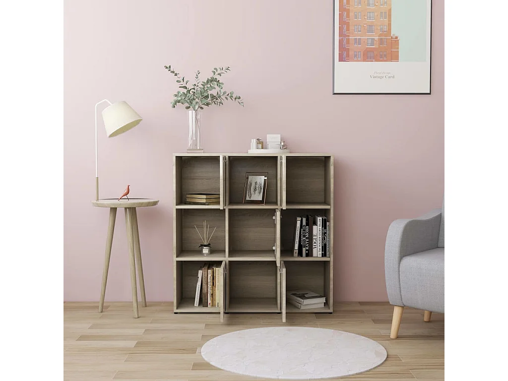 Libreria | Scaffale | Mobile di stoccaggio Rovere Sonoma 90x30x90 cm in Legno Multistrato