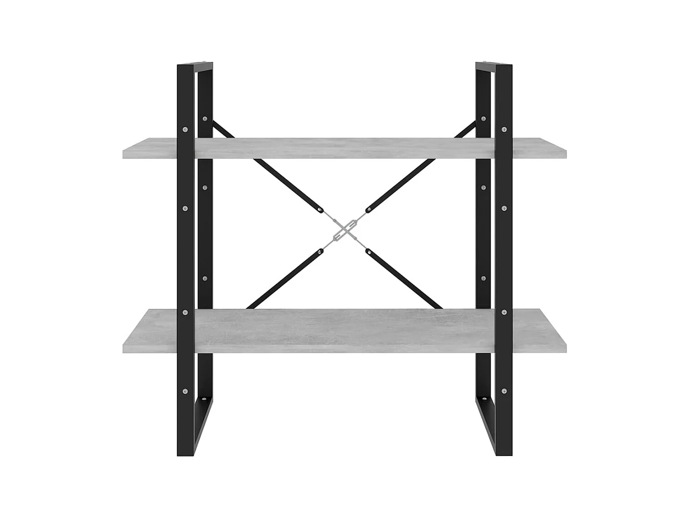 Bibliothèque | Etagère de rangement | Meuble de rangement à 2 niveaux Gris béton 80x30x70 cm bois ingénierie