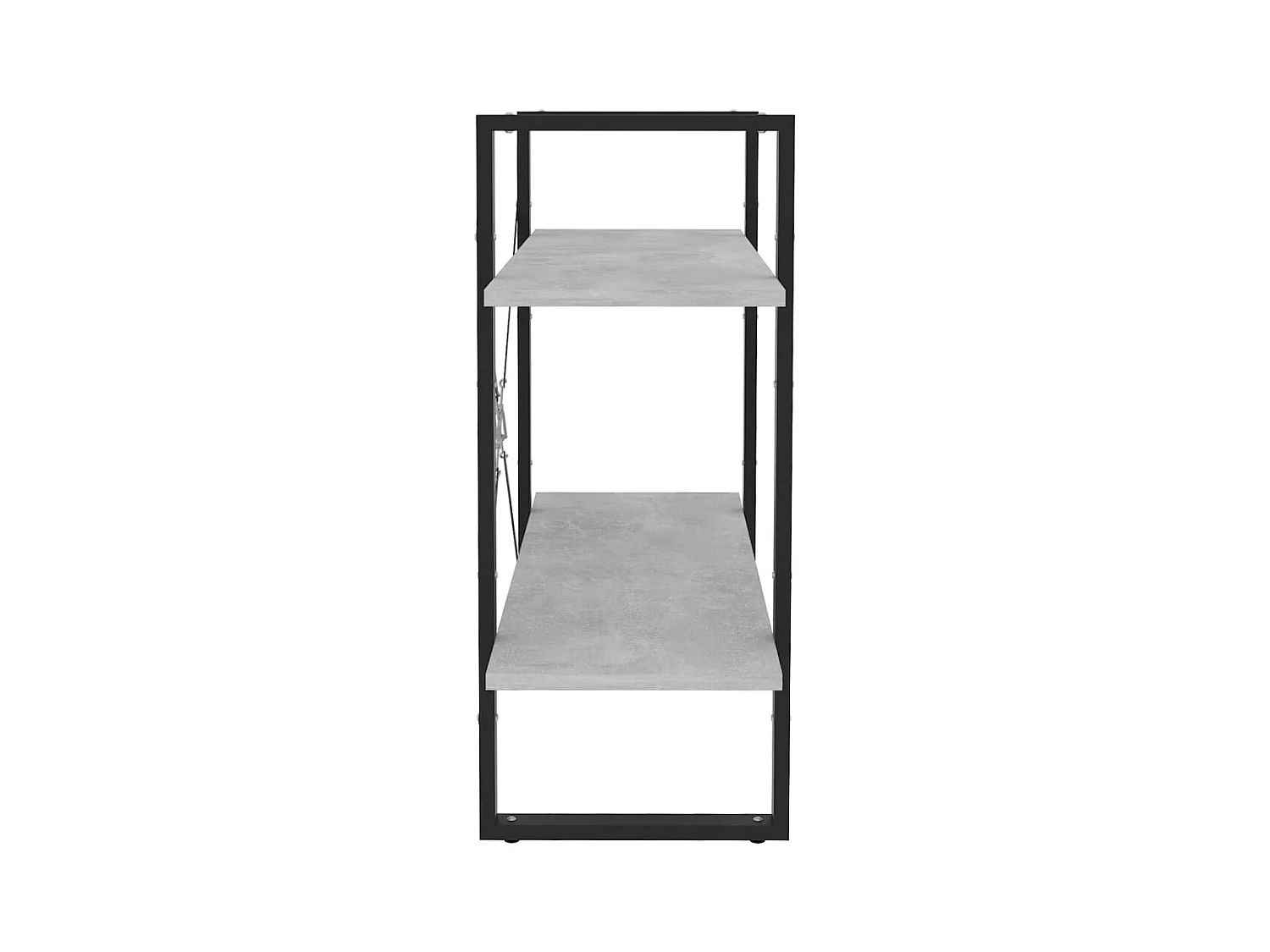 Bibliothèque | Etagère de rangement | Meuble de rangement à 2 niveaux Gris béton 80x30x70 cm bois ingénierie