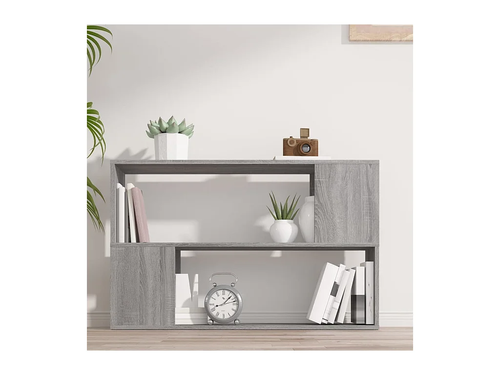 Bibliothèque | Etagère de rangement | Meuble de rangement Sonoma gris 100x24x63 cm Bois d'ingénierie