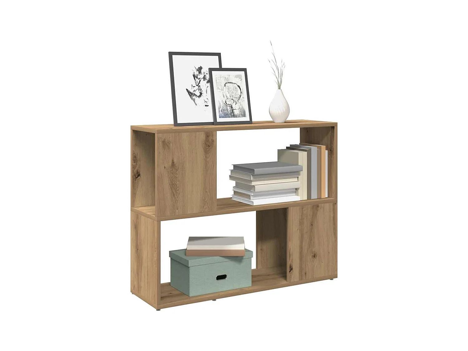 Bibliothèque | Etagère de rangement | Meuble de rangement chêne artisanal 80x24x63 cm