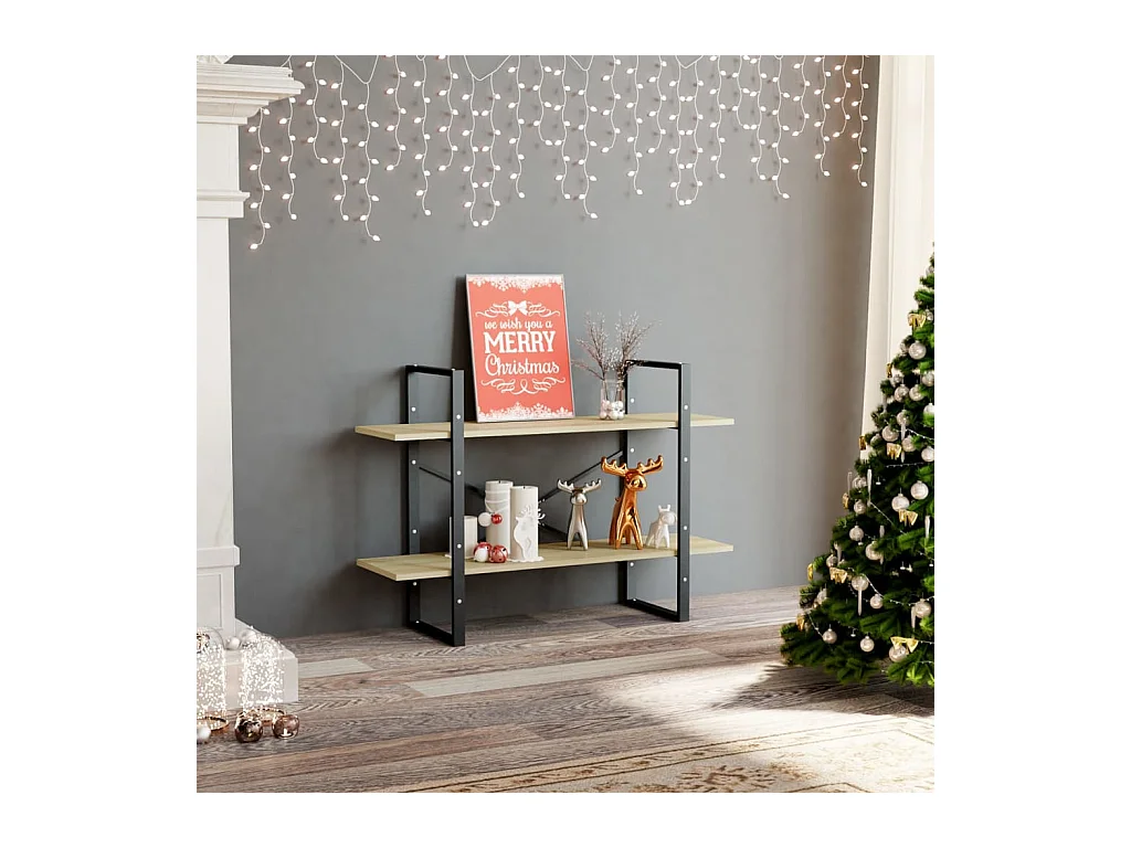 Bibliothèque | Etagère de rangement | Meuble de rangement à 2 niveaux chêne sonoma bois d'ingénierie