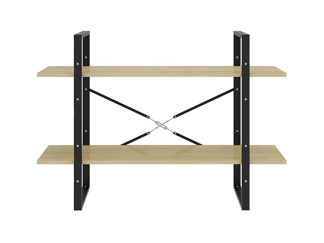Bibliothèque | Etagère de rangement | Meuble de rangement à 2 niveaux chêne sonoma bois d'ingénierie